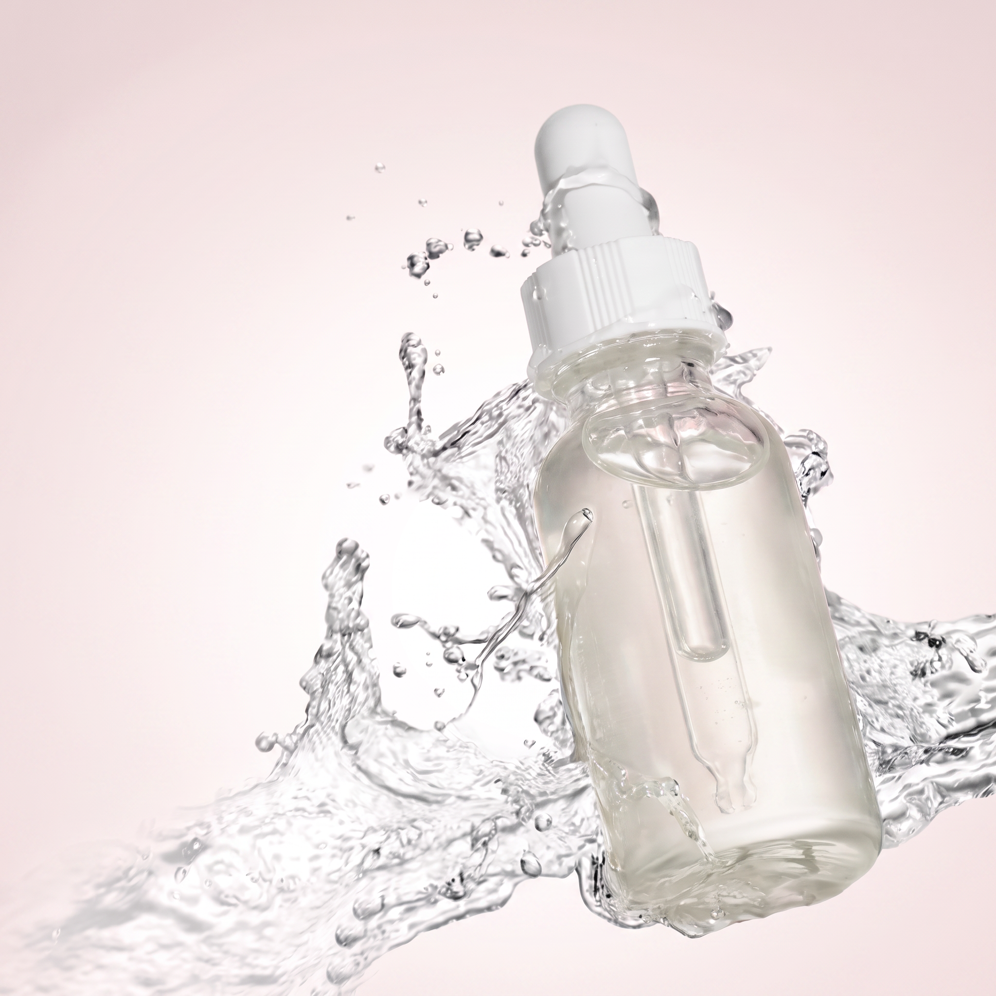 Hydrating hyaluronic acid serum bottle
